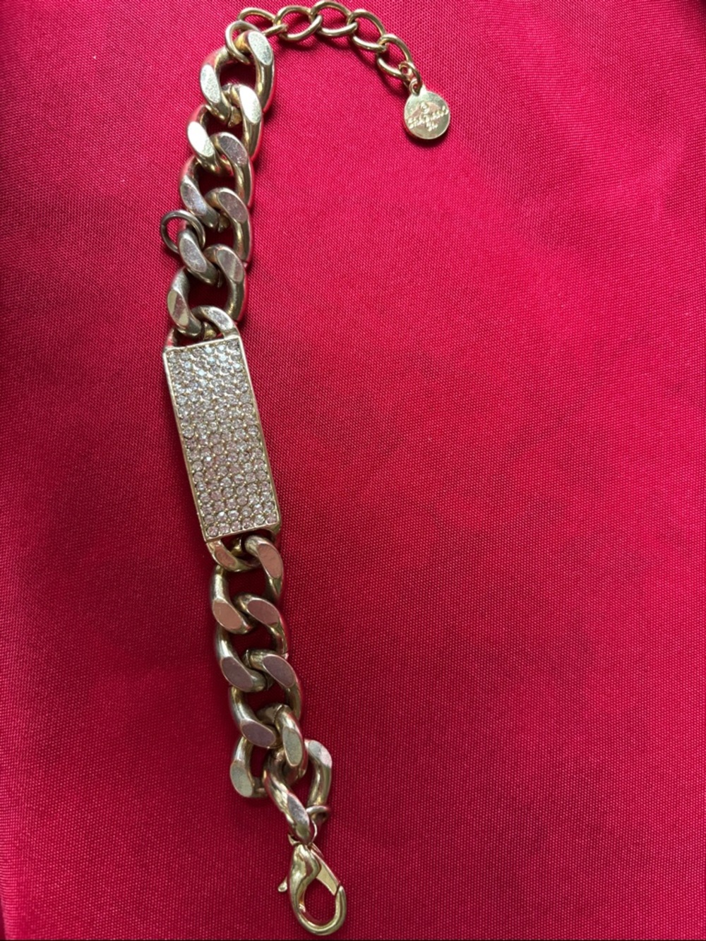 Gold Crystal Pave Link Bracelet